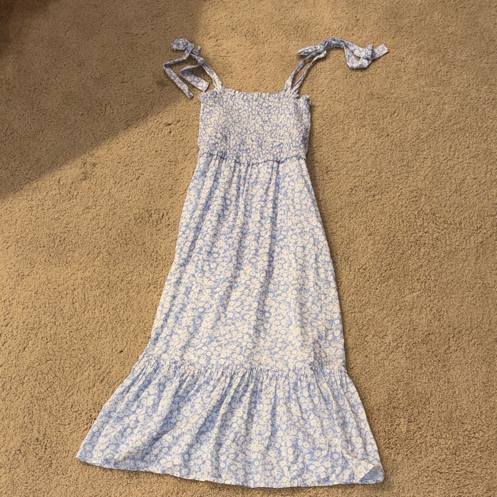 Lost + Wander Blue and White Floral Dress